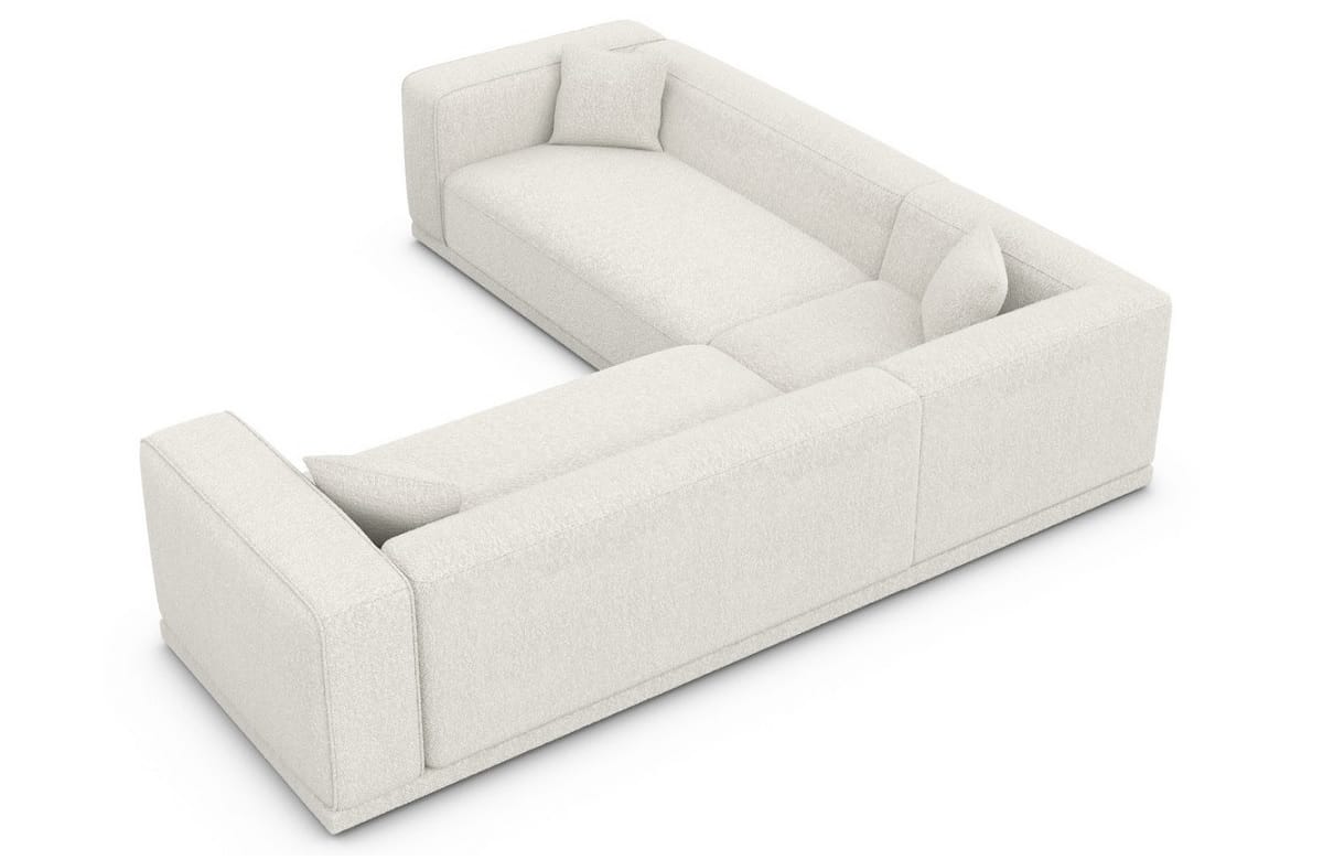 Stoff Ecksofa Merida L-Form Pearl