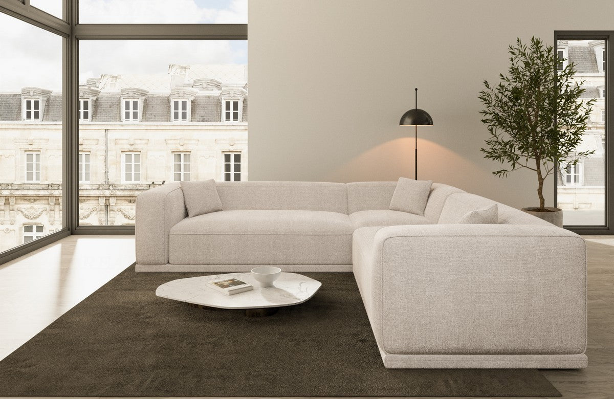 Ecksofa Merida Stoffbezug Beige
