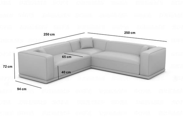 Stoff Ecksofa Merida Stoffbezug L Form Blau