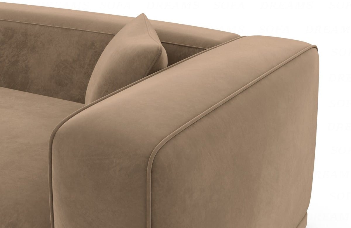 Stoff Ecksofa Merida L-Form Braun