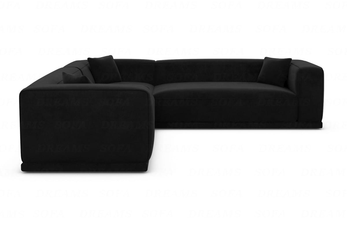 Stoff Ecksofa Merida Stoffbezug L Form Schwarz