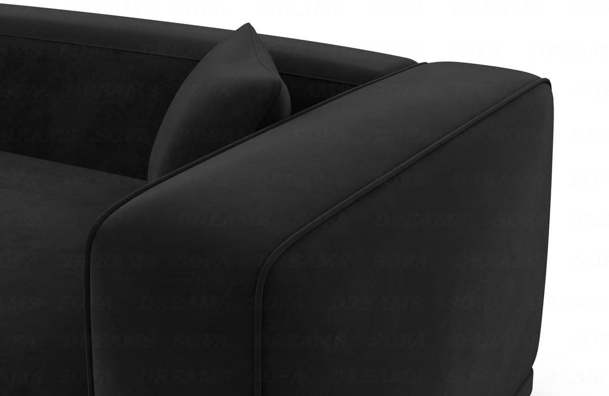 Stoff Ecksofa Merida Stoffbezug L Form Schwarz