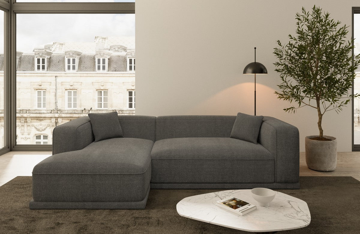Modernes Stoff Ecksofa Merida L-Form Anthrazit
