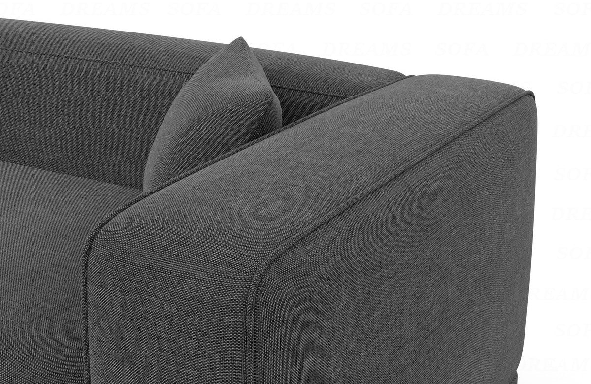 Modernes Stoff Ecksofa Merida L-Form Anthrazit