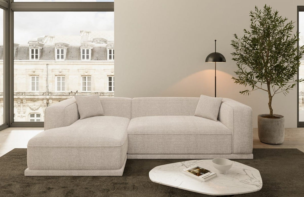 Couch Merida L-Form in Stoff