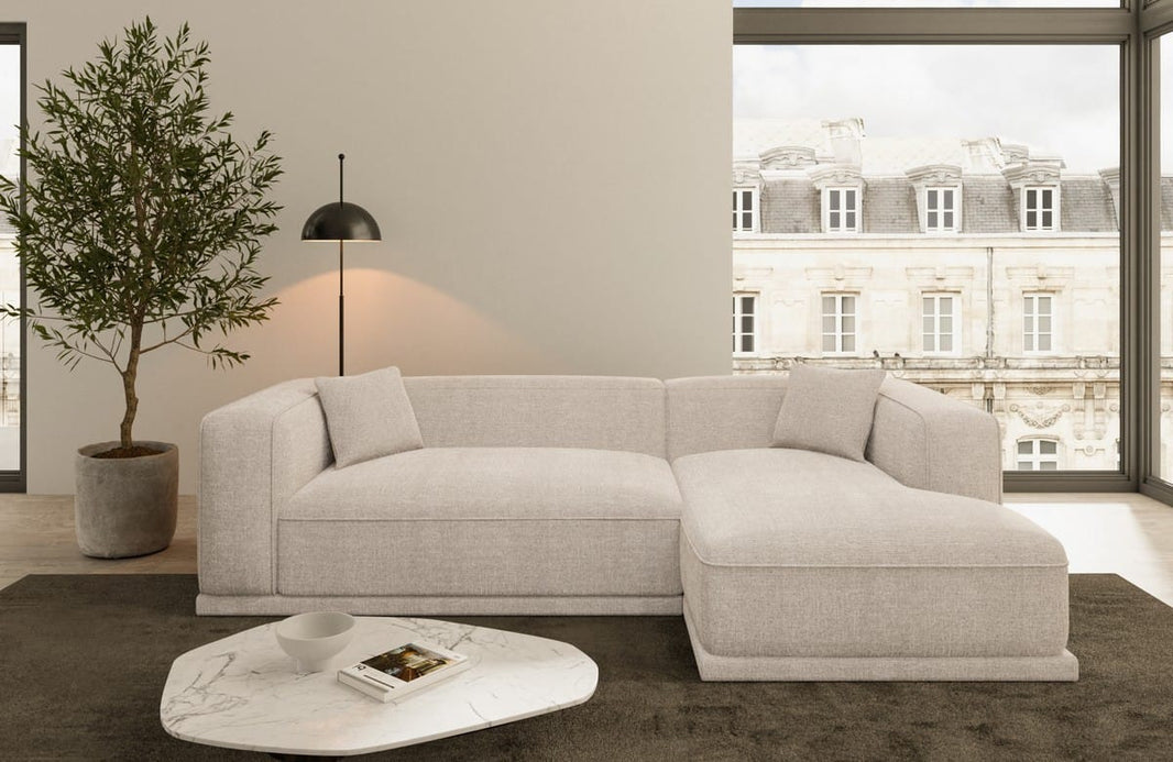 Couch Merida L-Form in Stoff