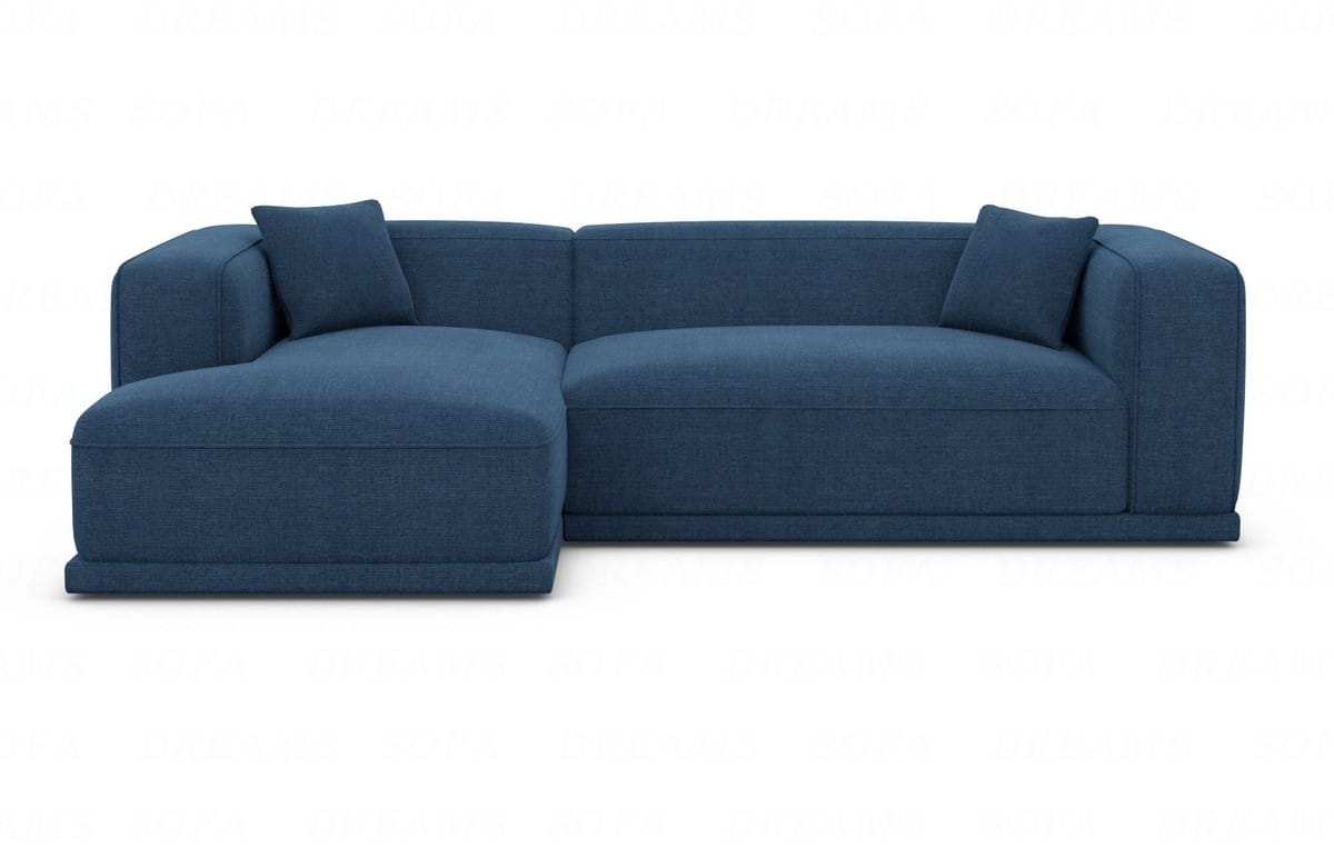 Couch Merida L-Form in Stoff Blau