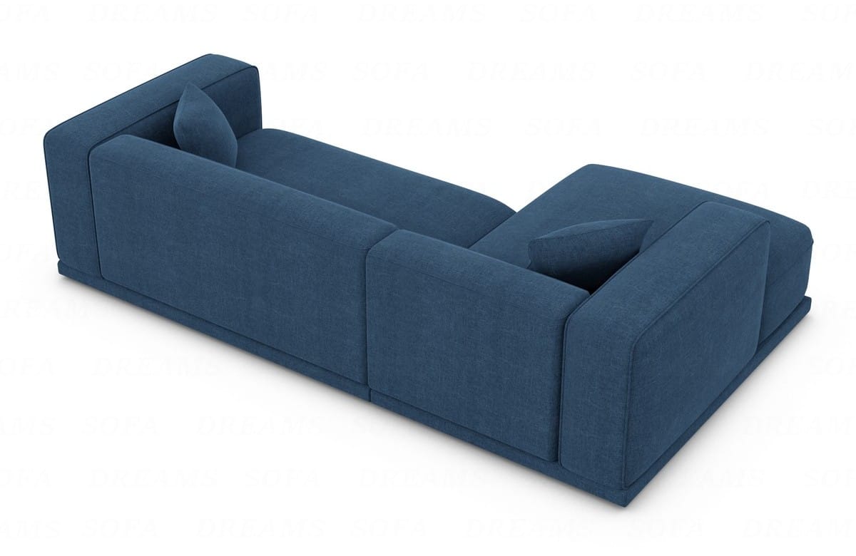 Couch Merida L-Form in Stoff Blau