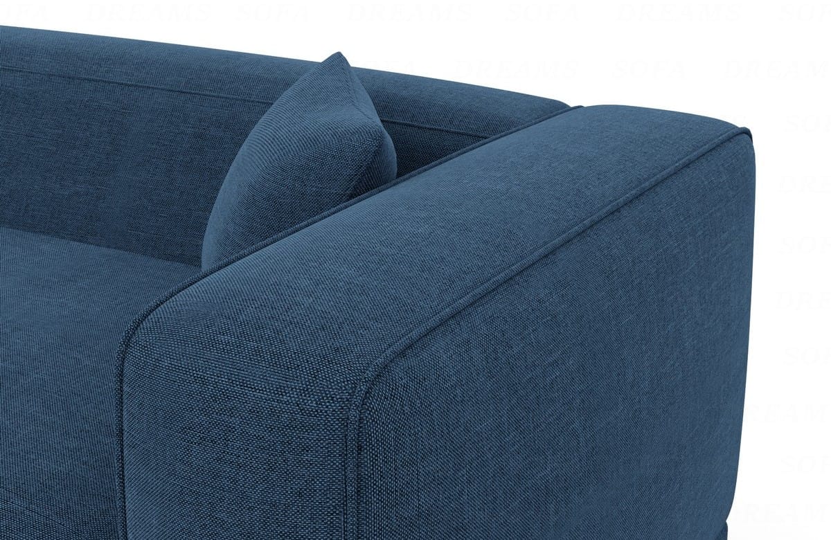 Couch Merida L-Form in Stoff Blau