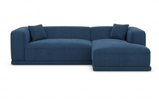 Couch Merida L-Form in Stoff Blau