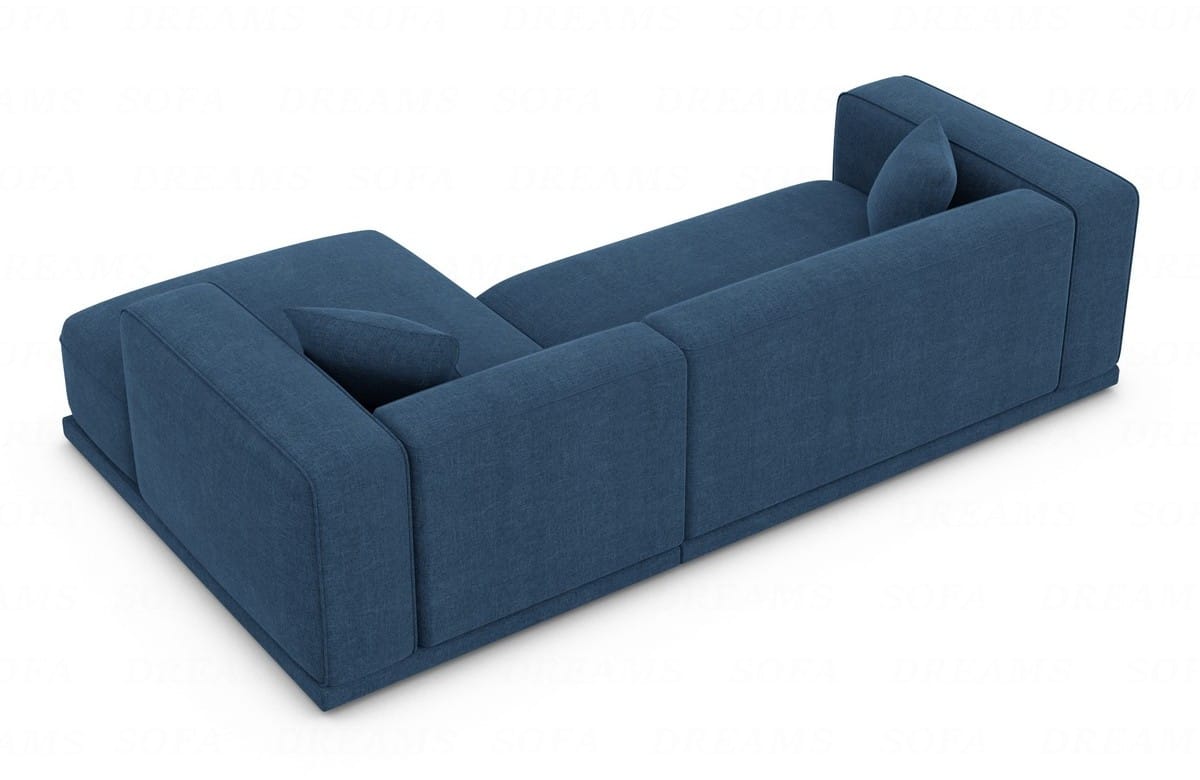 Couch Merida L-Form in Stoff Blau