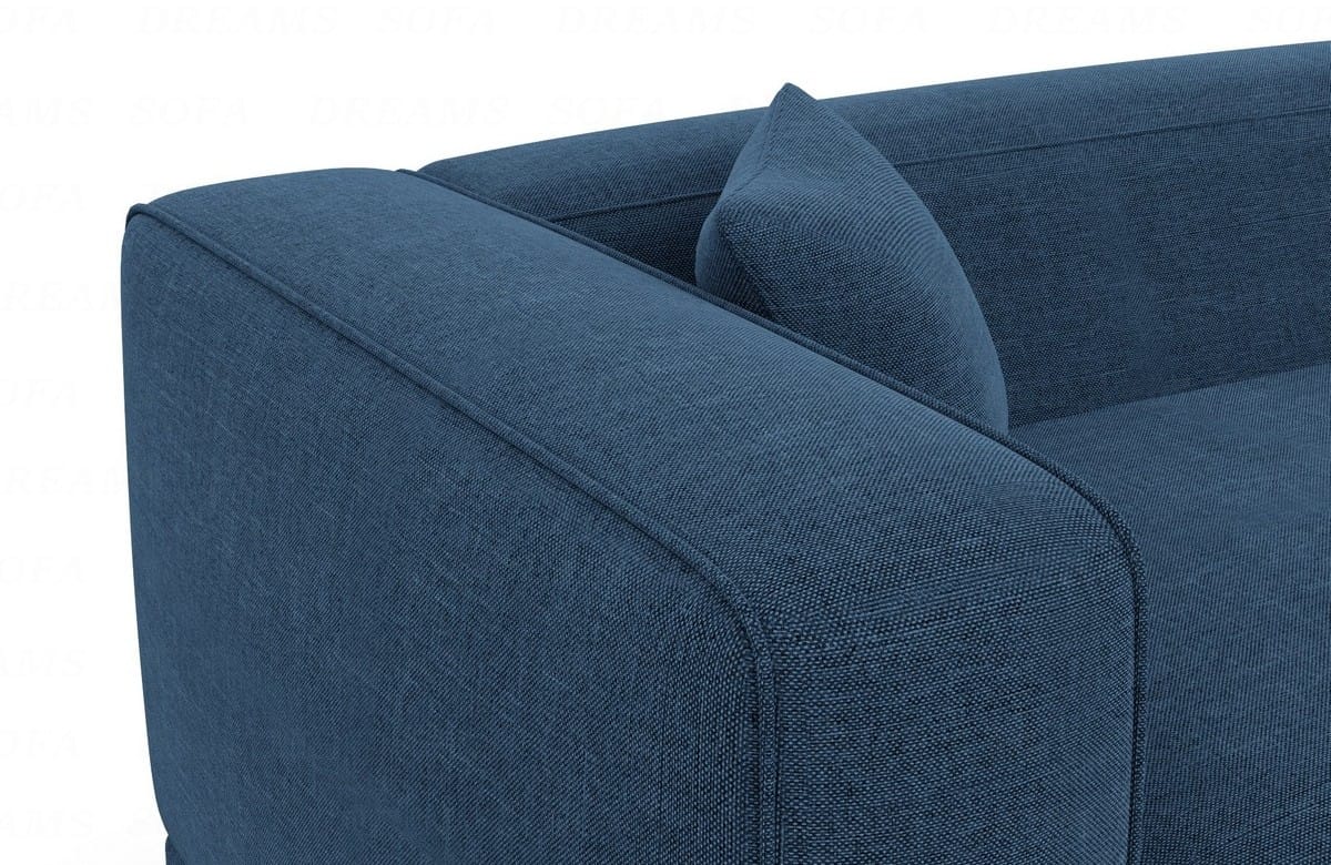 Couch Merida L-Form in Stoff Blau
