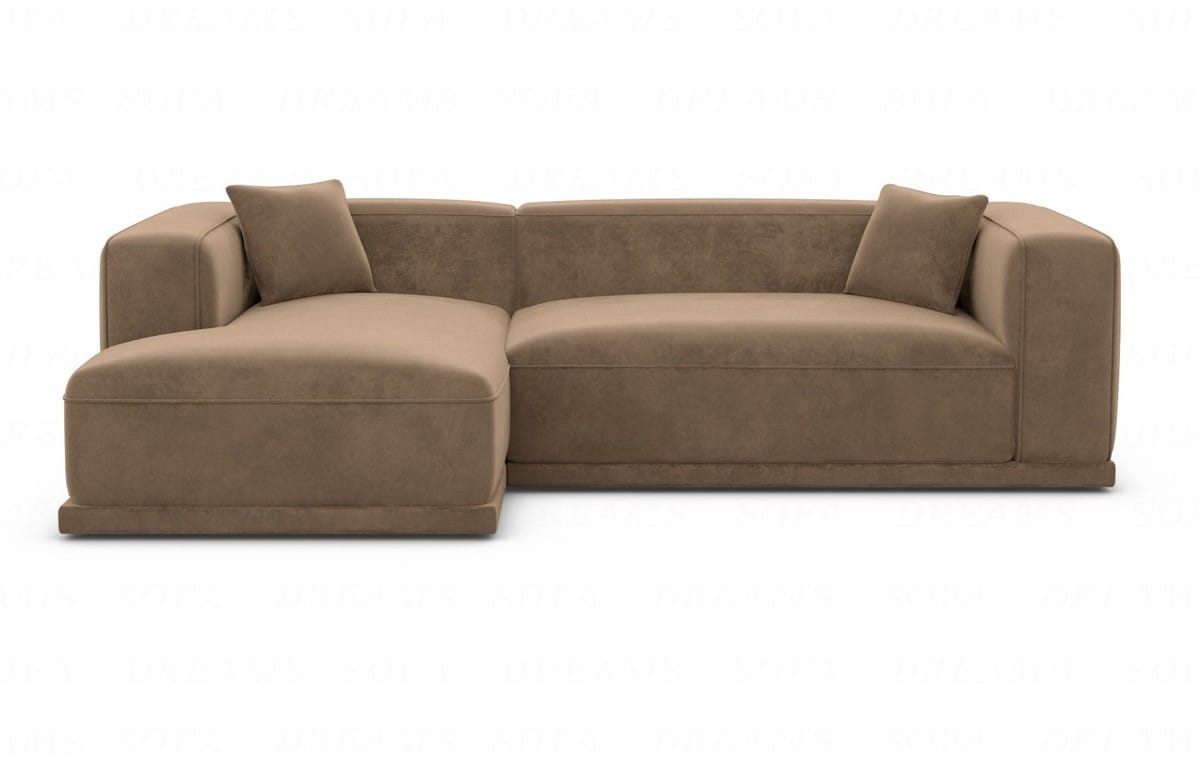 Couch Merida L-Form in Stoff Braun