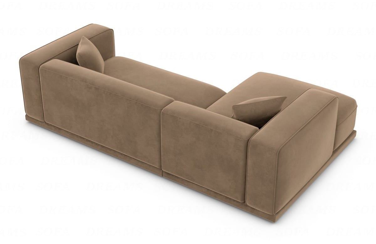Couch Merida L-Form in Stoff Braun