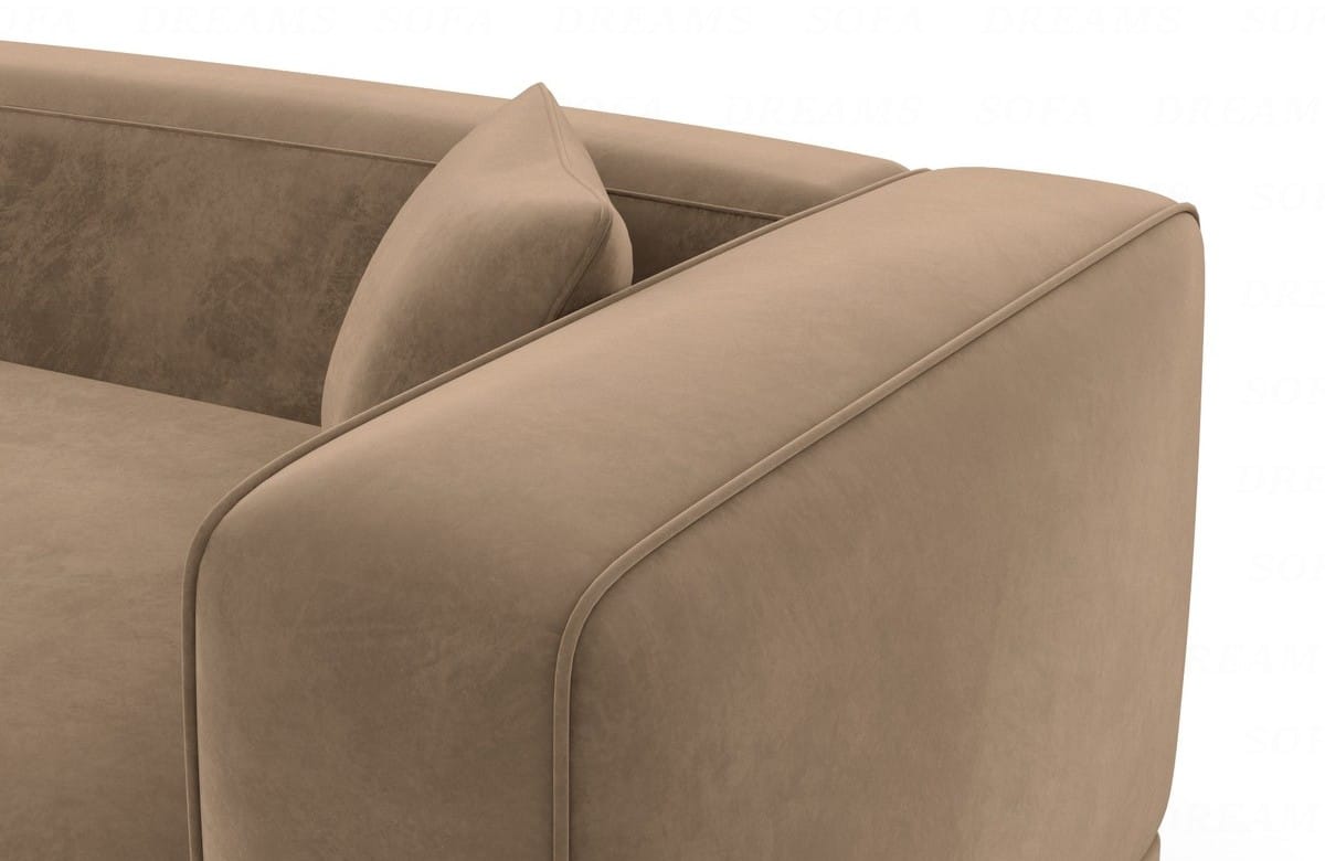 Couch Merida L-Form in Stoff Braun