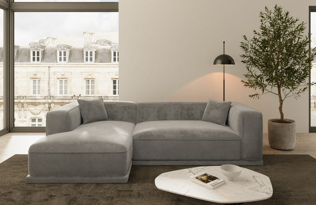 Couch Merida L-Form in Stoff