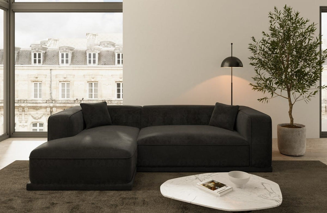 Couch Merida L-Form in Stoff