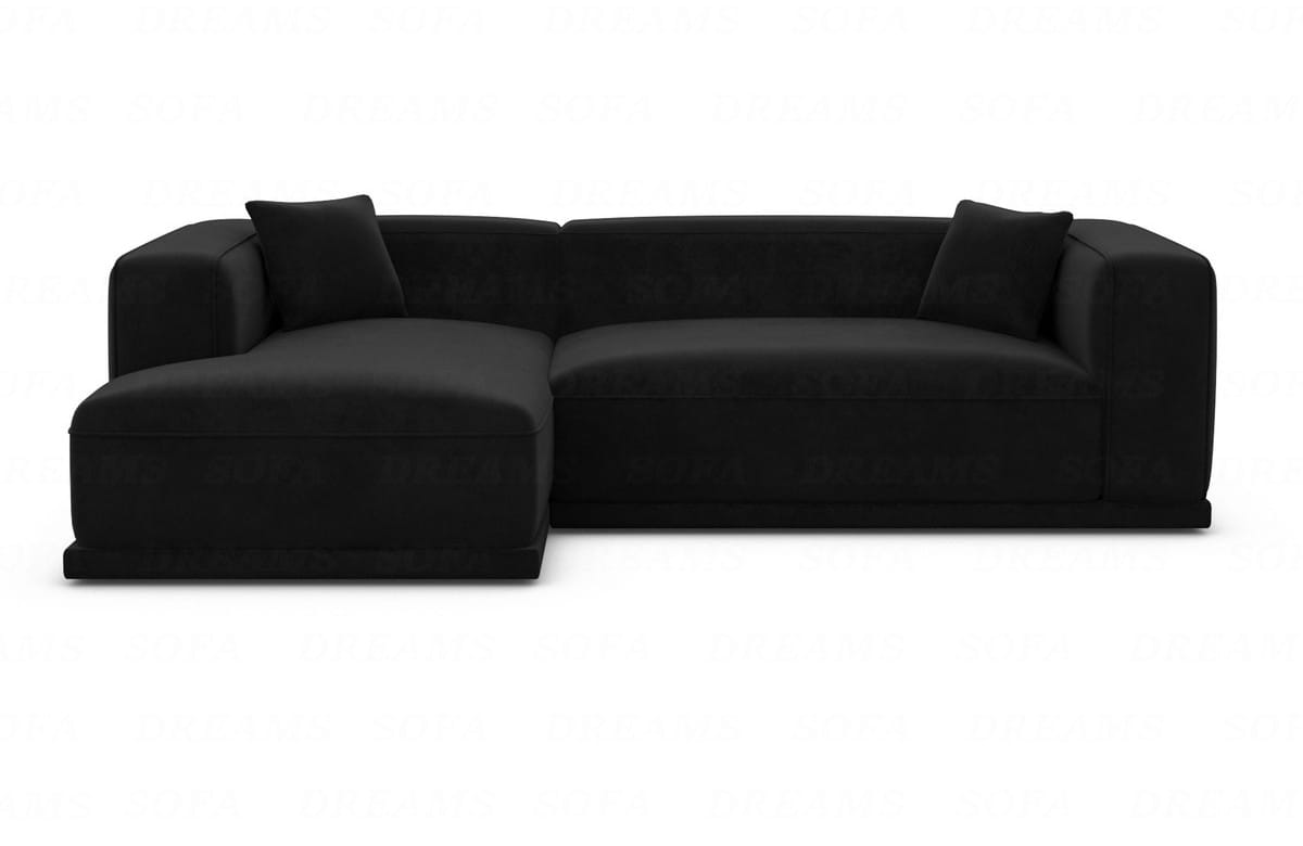 Couch Merida L-Form in Stoff Schwarz