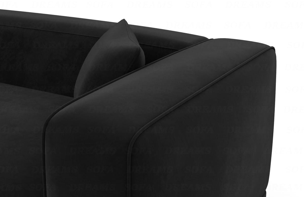 Couch Merida L-Form in Stoff Schwarz