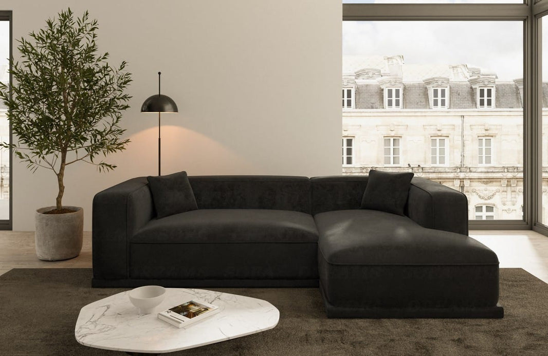 Couch Merida L-Form in Stoff
