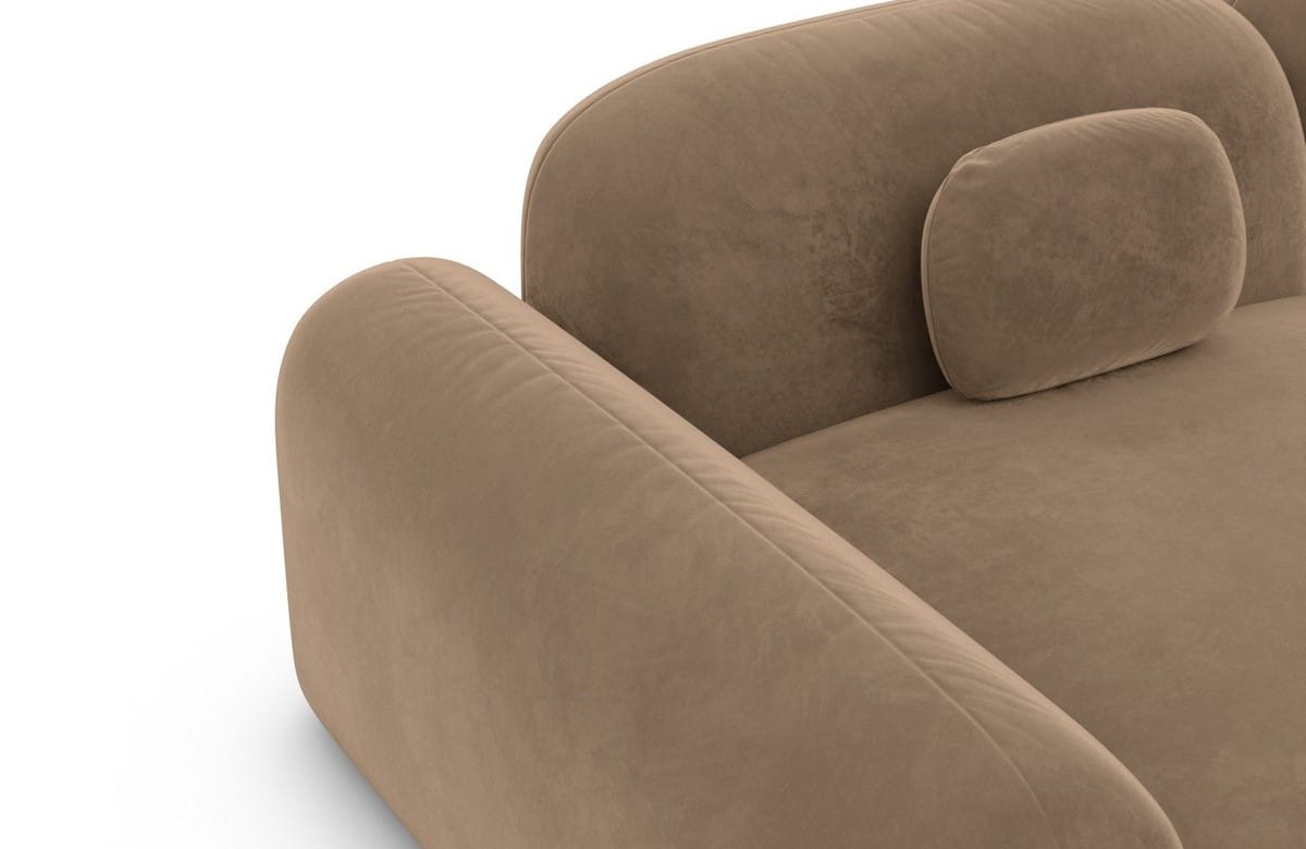 Ecksofa Barcelona L-Form aus Stoff Braun