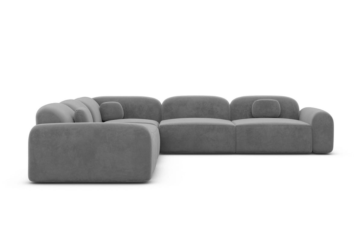 Ecksofa Barcelona L Form Stoff Dunkelgrau