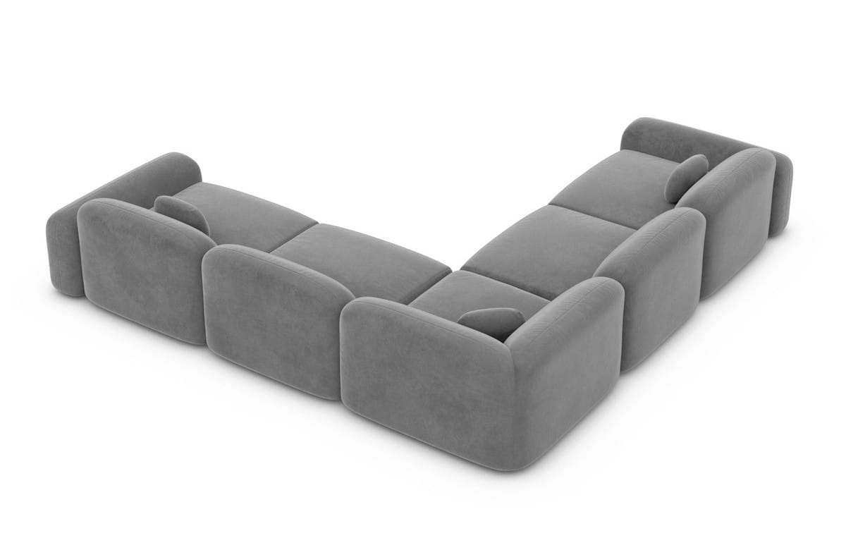 Ecksofa Barcelona L Form Stoff Dunkelgrau