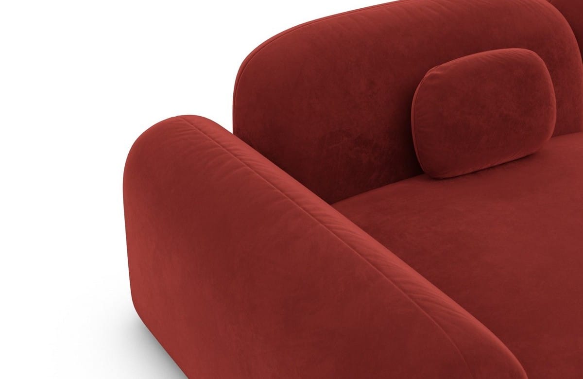 Ecksofa Barcelona L-Form aus Stoff Rot