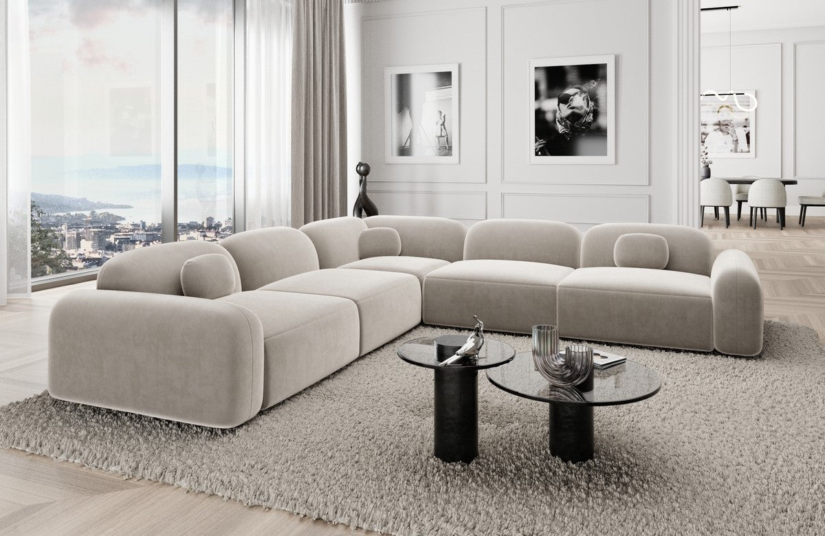 Ecksofa Barcelona Stoff L-Form Sand