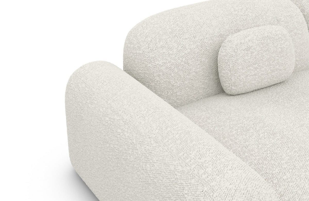 Ecksofa Barcelona L-Form aus Stoff Weiß