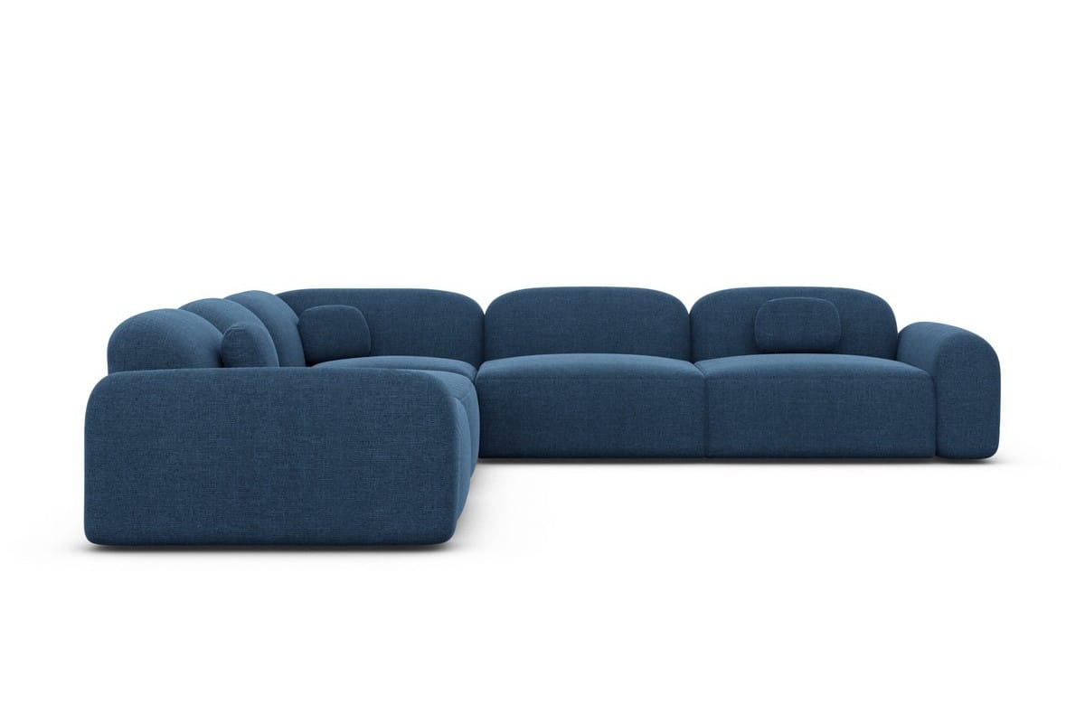 Ecksofa Barcelona Stoff L-Form Blau