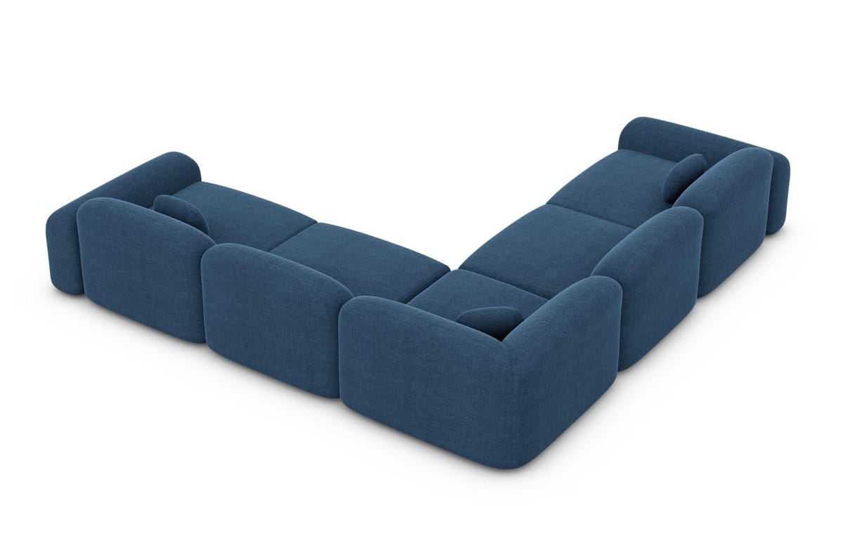 Ecksofa Barcelona Stoff L-Form Blau