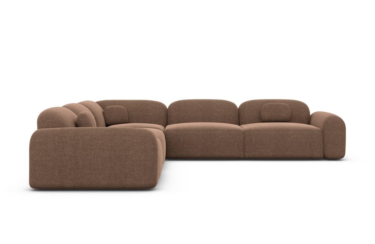 Ecksofa Barcelona Stoff L-Form Braun