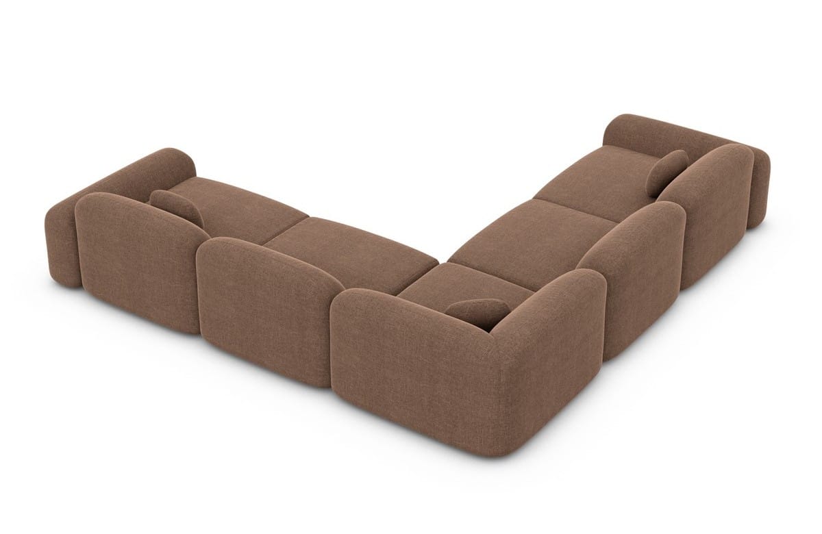 Ecksofa Barcelona Stoff L-Form Braun