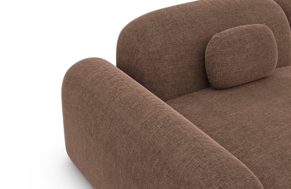 Ecksofa Barcelona Stoff L-Form Braun
