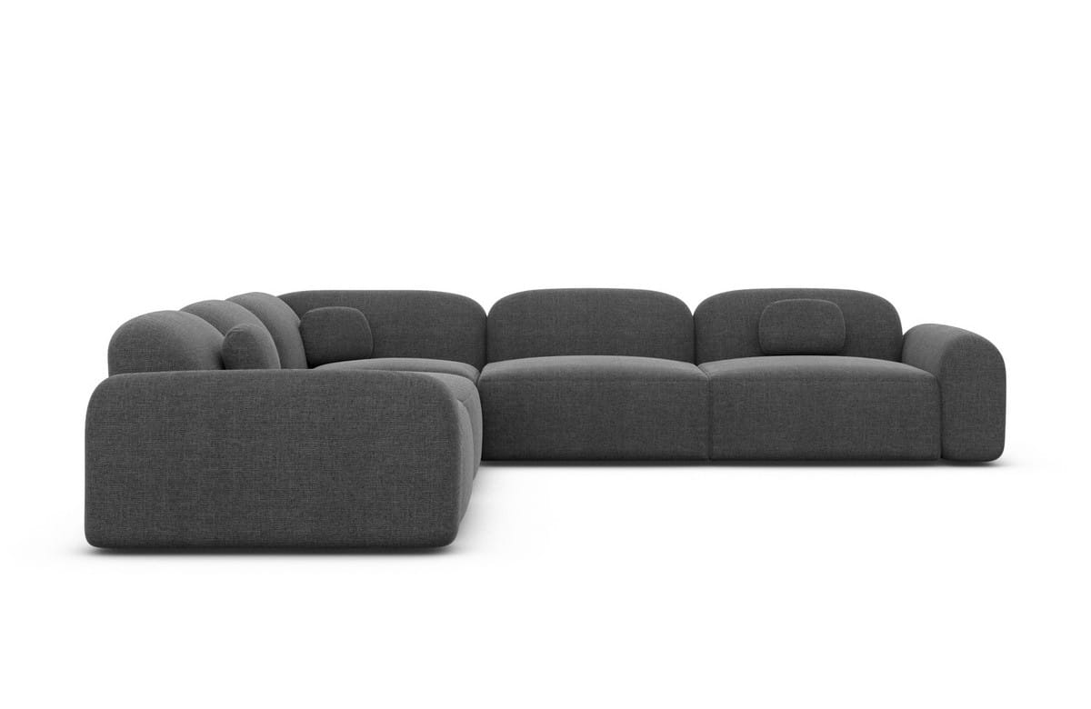 Ecksofa Barcelona L-Form aus Stoff Dunkelgrau