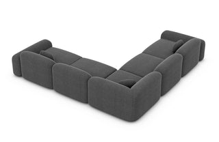 Ecksofa Barcelona L-Form aus Stoff Dunkelgrau
