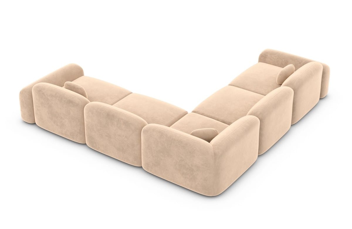 Ecksofa Barcelona L-Form aus Stoff Beige