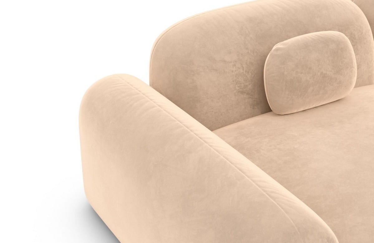 Ecksofa Barcelona L-Form aus Stoff Beige