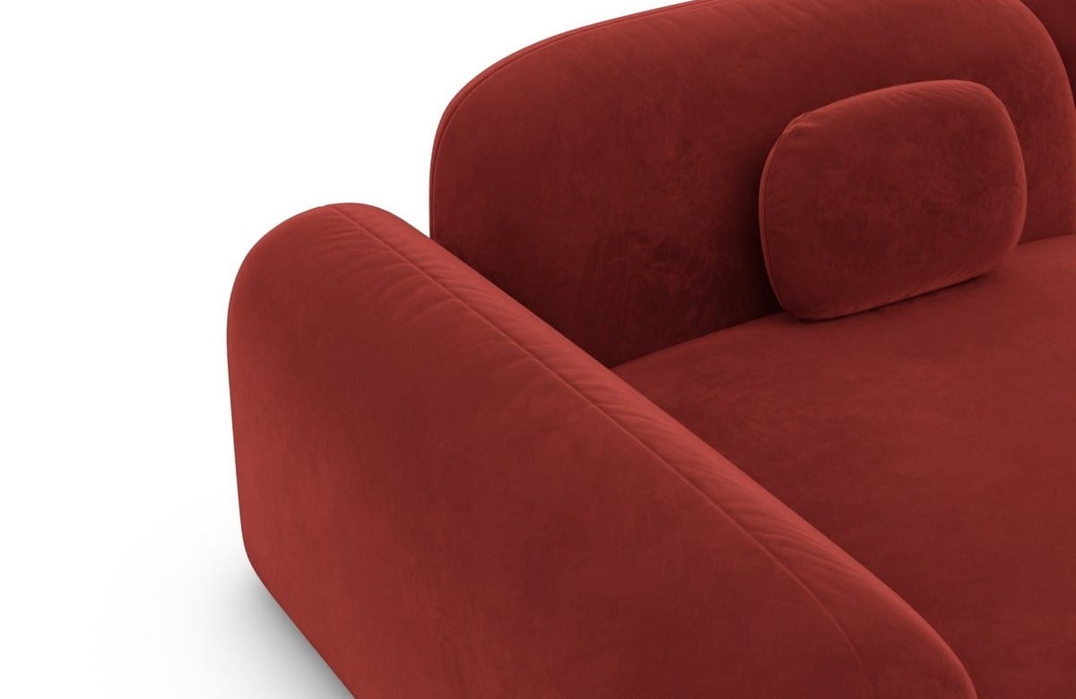 Ecksofa Barcelona L-Form aus Stoff Kurz Rot