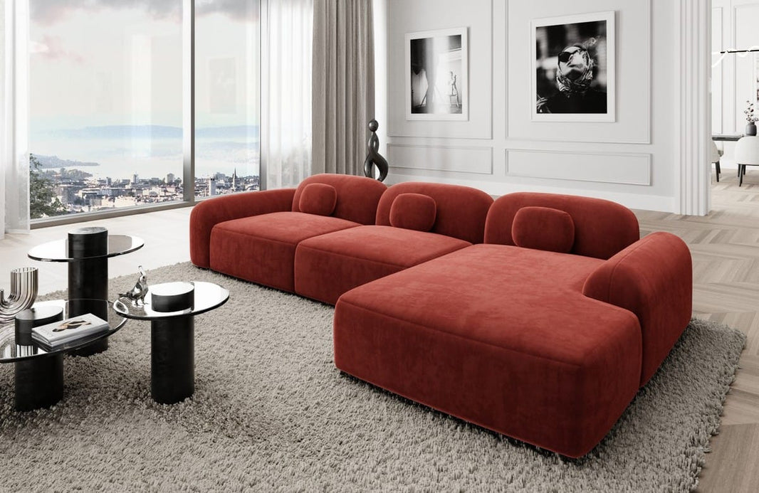 Ecksofa Barcelona L-Form aus Stoff Kurz