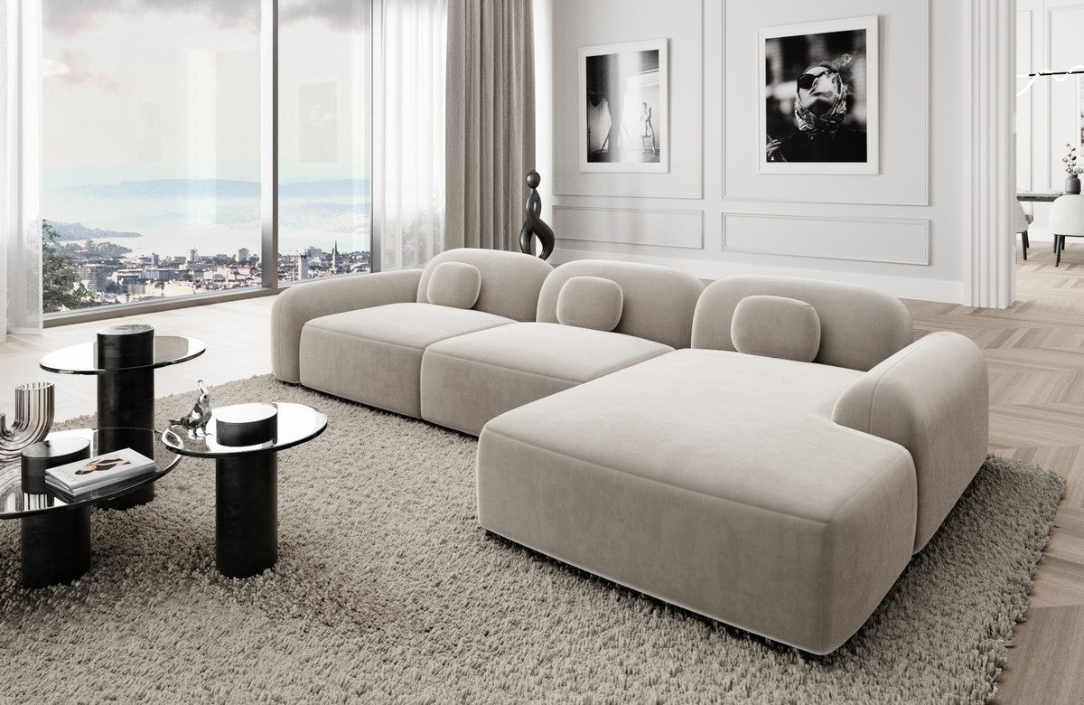 Polster Ecksofa Barcelona L-Form Kurz Sand
