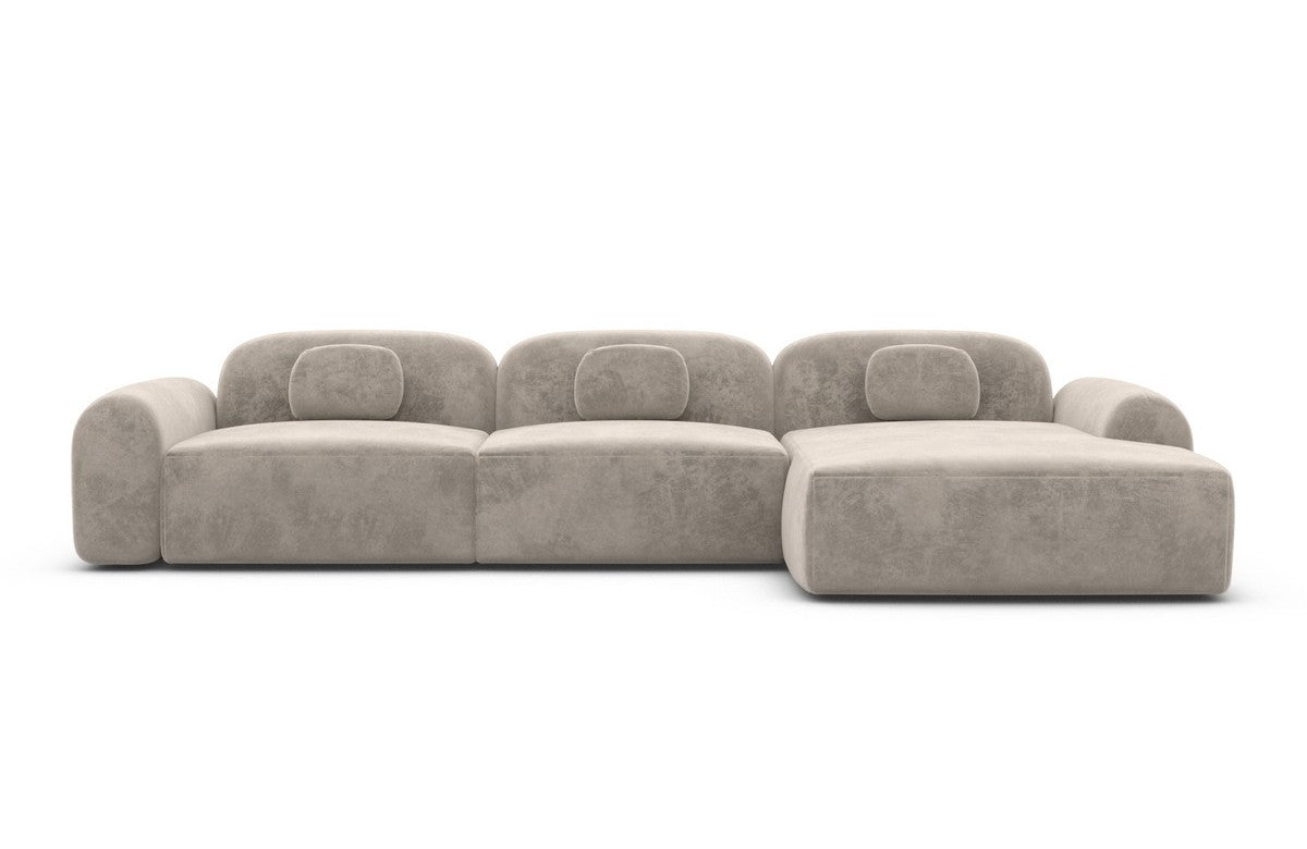Polster Ecksofa Barcelona L-Form Kurz Sand