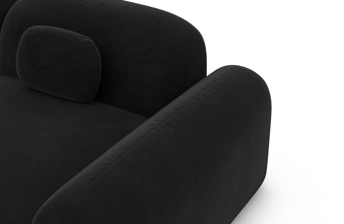 Polster Ecksofa Barcelona L-Form Kurz Schwarz