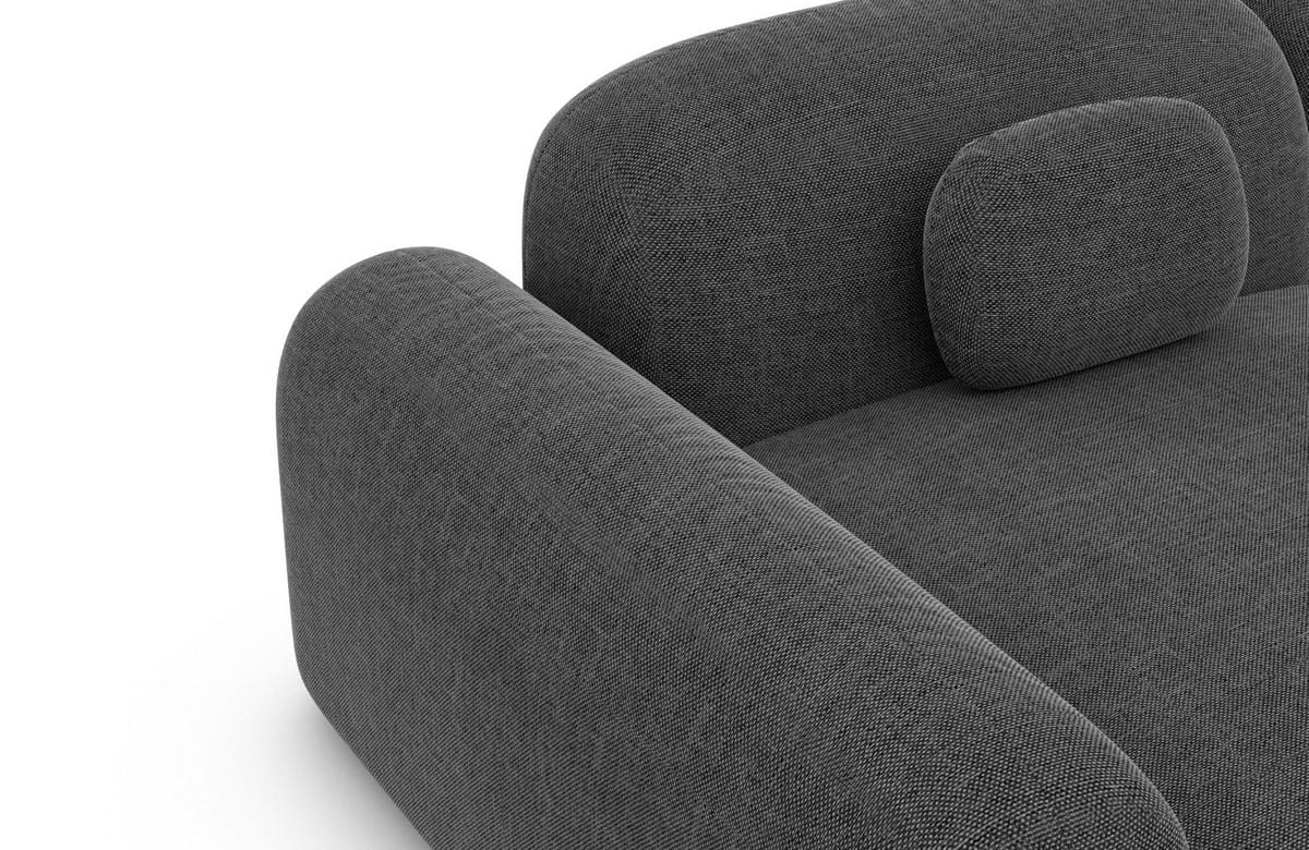 Polster Ecksofa Barcelona L-Form Kurz Anthrazit