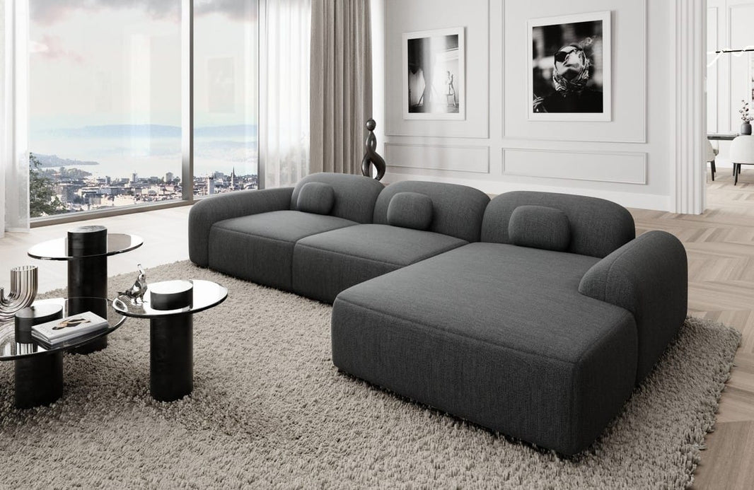Ecksofa Barcelona L-Form aus Stoff Kurz