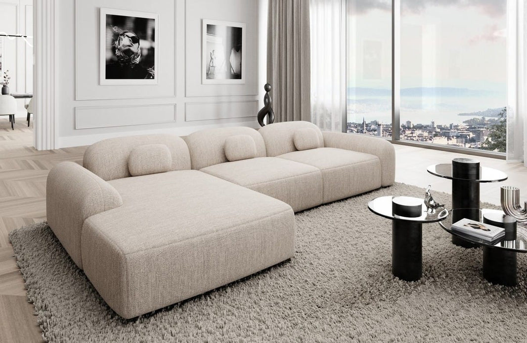 Ecksofa Barcelona L-Form aus Stoff Kurz