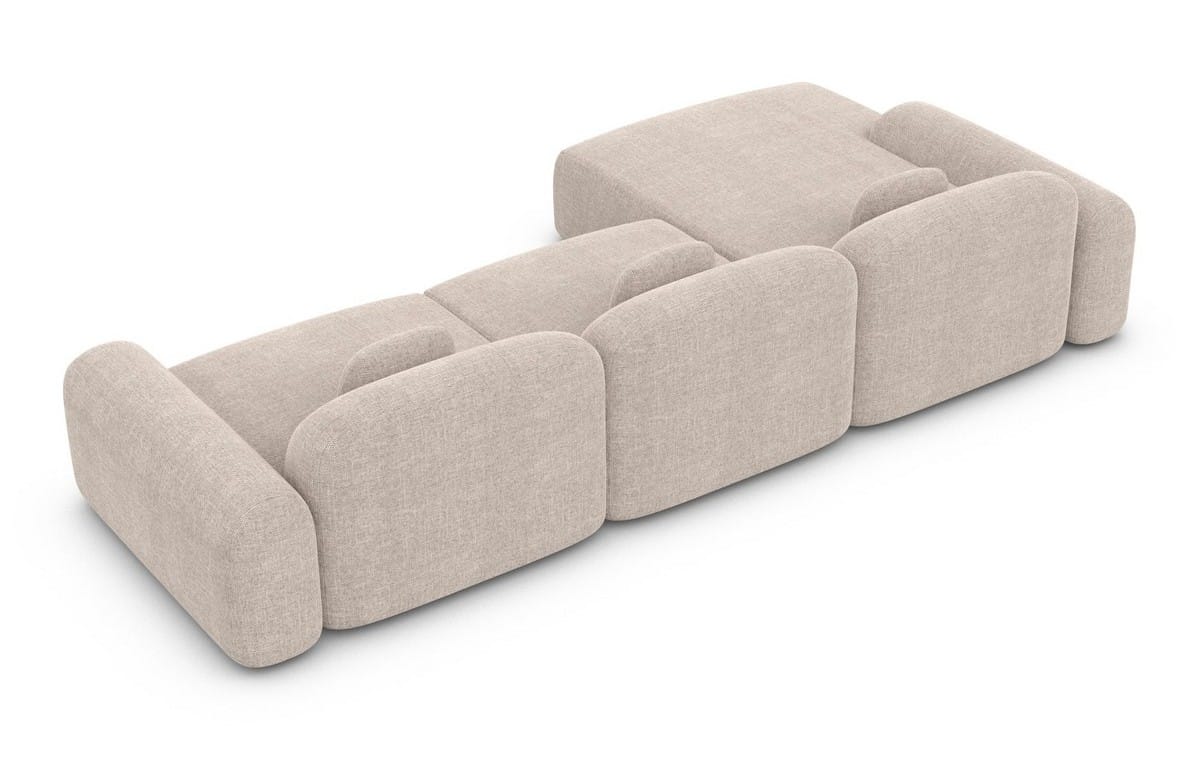 Polster Ecksofa Barcelona L-Form Kurz Beige