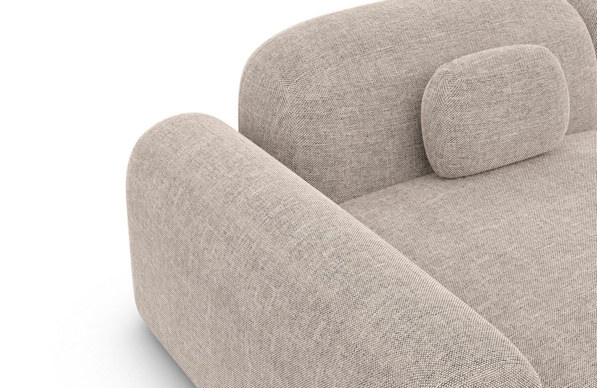 Polster Ecksofa Barcelona L-Form Kurz Beige