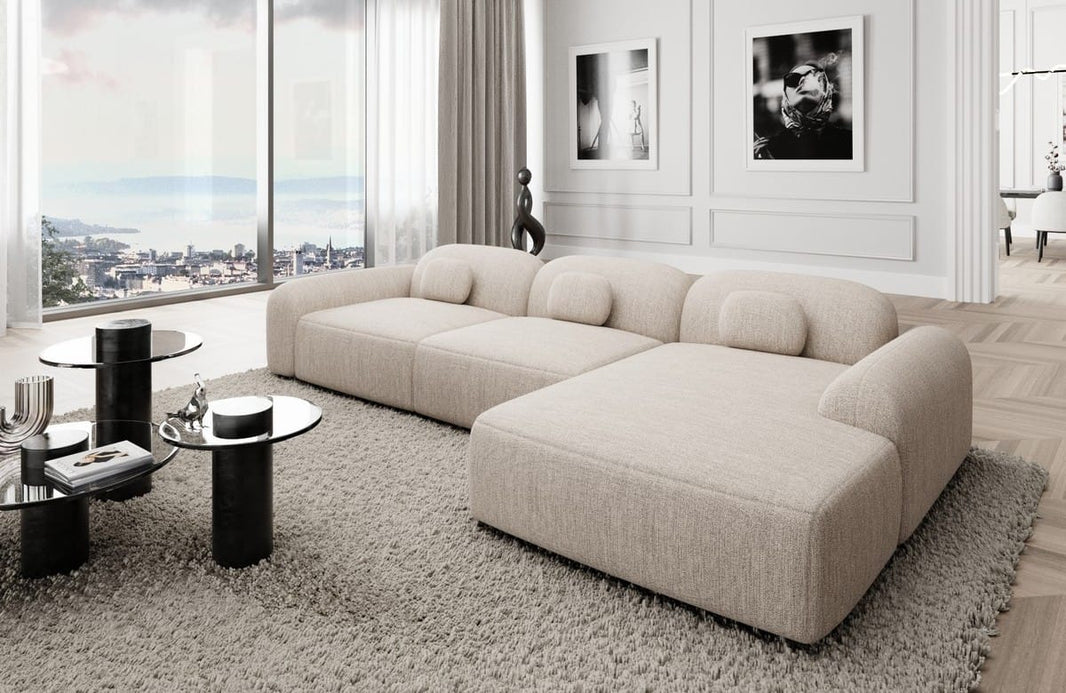 Ecksofa Barcelona L-Form aus Stoff Kurz